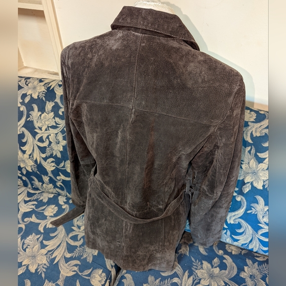 Jamie Nicole Collection Chocolate Suede Utility Jacket - Picture 4 of 4